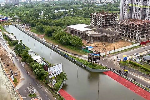 Gujarat Rains: Flooded SP Ring Road underbridge in Ahmedabad